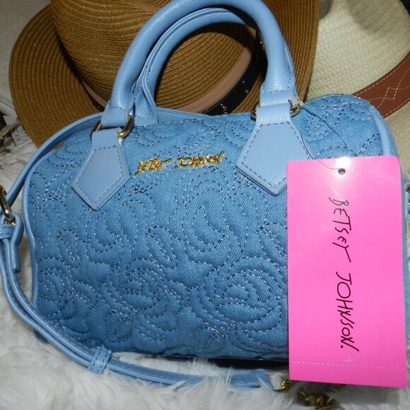 Betsey Johnson Handbags - Betsey Johnson Embroidered Denim/Rose Crossbody/Hand Bag 🆕FAST SHIP😮‍💨⚡🚚